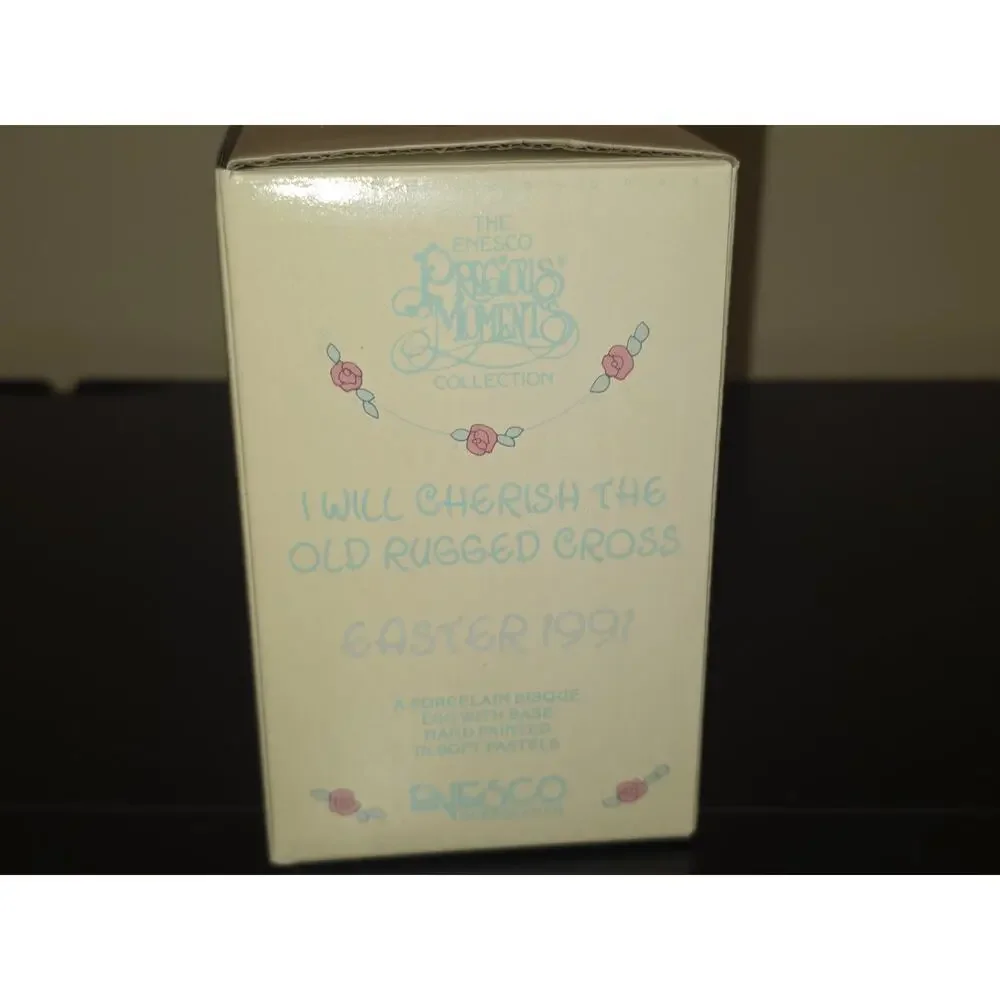 Enesco Precious Moments Easter 1991 “Old Rugged Cross” Egg Bisque 523534
